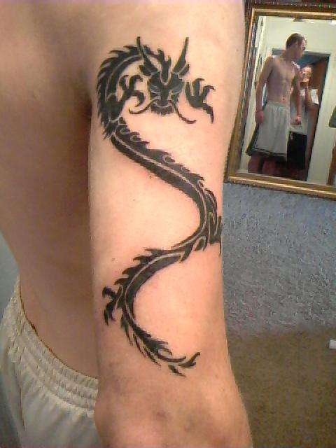 tribal dragon tattoo