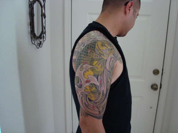 koi w/bamboo tattoo