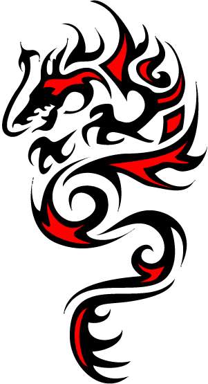 Red and Black Dragon tattoo