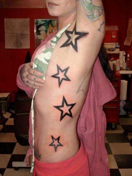 1st half, Stars from armpit to ankle tattoo