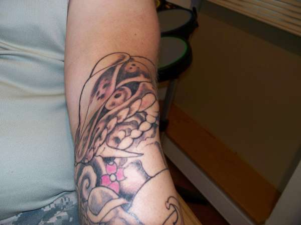 left forarm shelve in progress tattoo