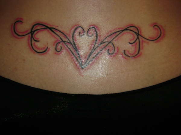 Pink hearts tattoo