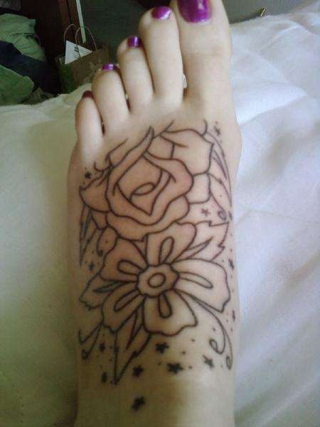 Traditional flowers tattoo