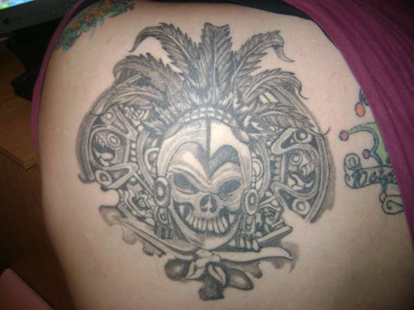 aztec skull tattoo