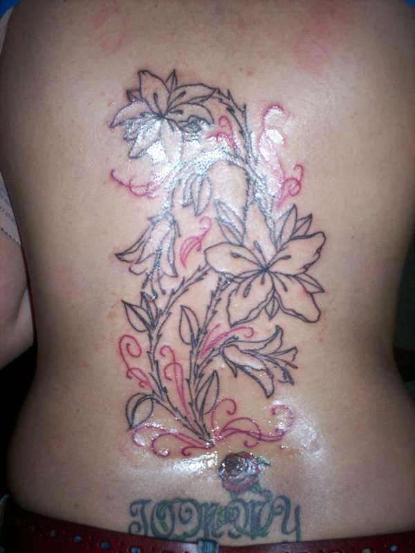 flower piece started tattoo