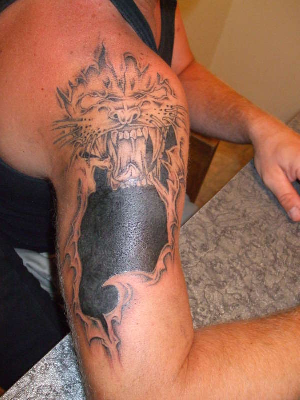 Tiger ripin from skin cover up Pic 2 tattoo