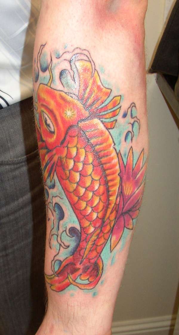 koi lower arm tattoo