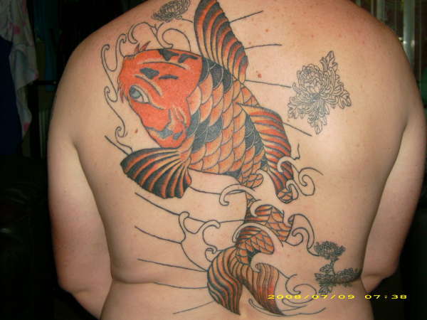 back pic of koi tattoo
