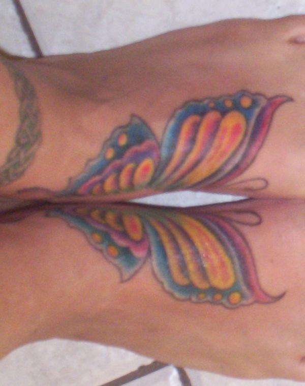 butterfly feet tattoo