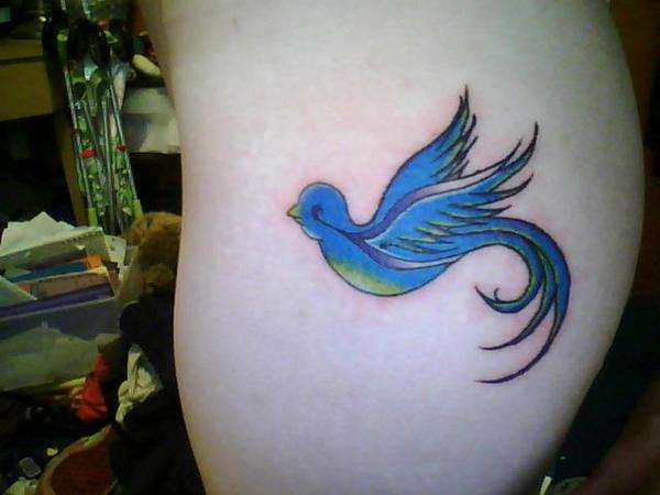 sparrow on hip/ass tattoo