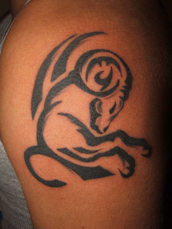 tribal aries symbol tattoo