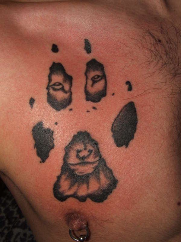 wolf paw tattoo