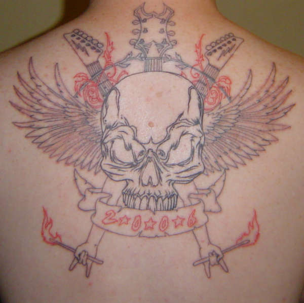 Back Tattoo - outline only - one session - not blurry! tattoo