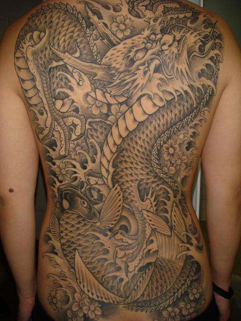 Dragon and Koi tattoo
