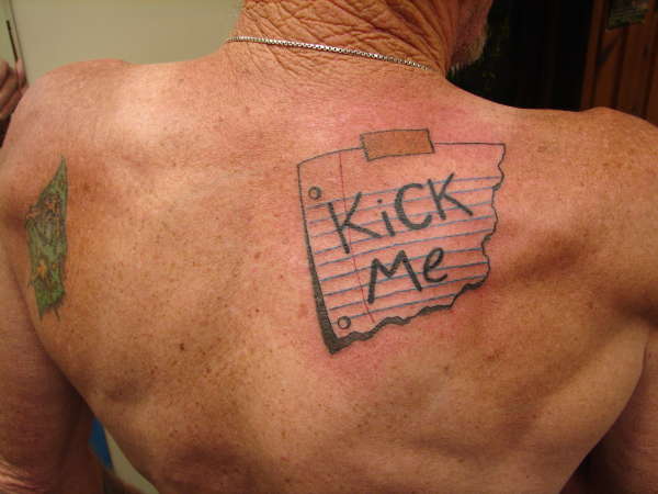 Kick Me! tattoo