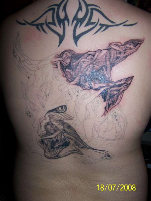 Devil Tattoo Shading Sitting 2 tattoo