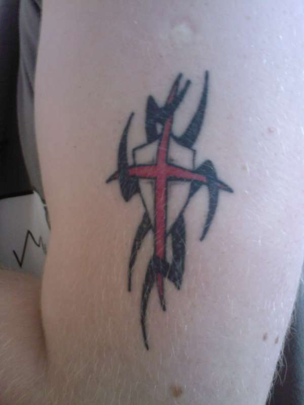 St Georges cross tribal tattoo