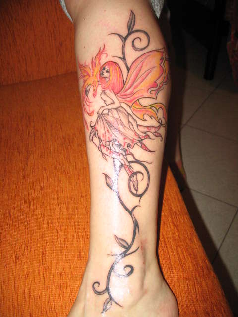 Fairy and Phoenix. tattoo