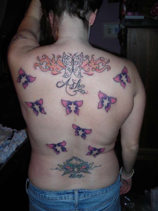 stars and butterflies tattoo