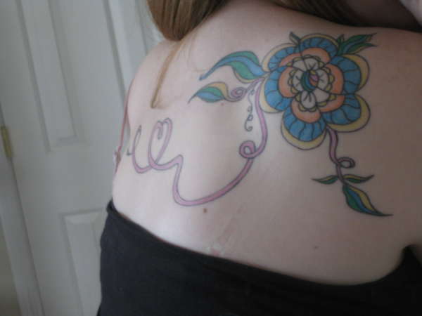 Flower on Shoulder tattoo