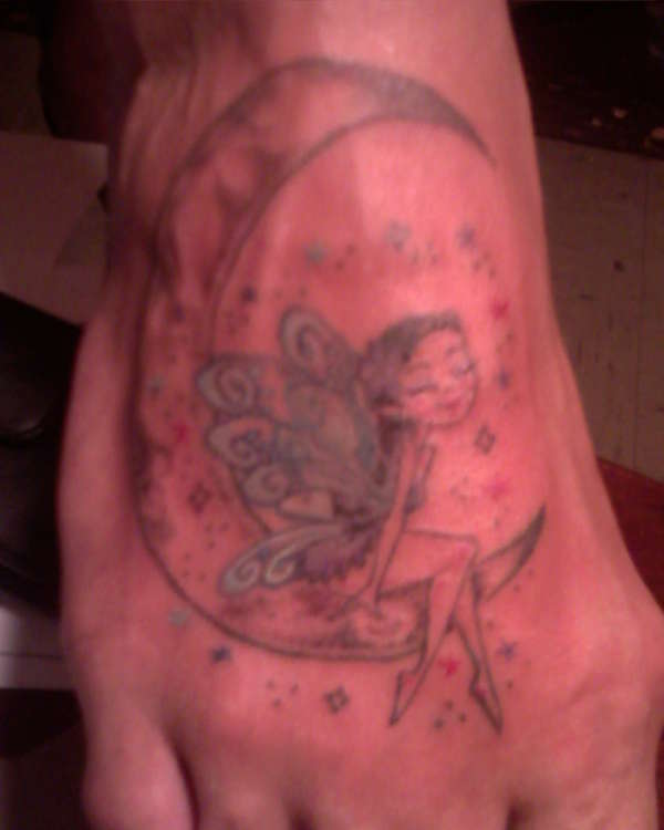 Fairy on the moon tattoo