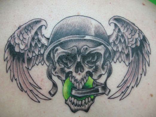 army skull n grenade tattoo