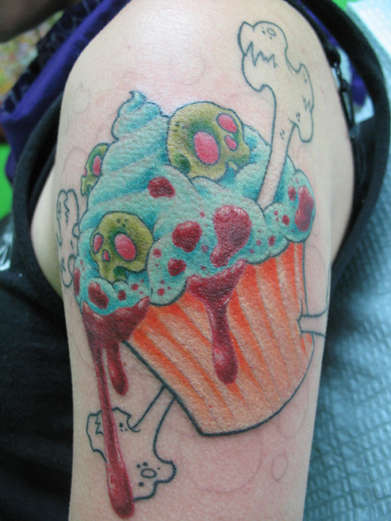 evil cupcake tattoo