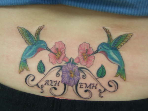 Hummingbird Flowers tattoo