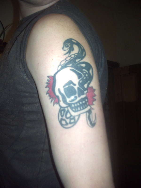 Skull & Snake tattoo