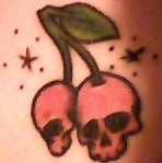 cherry skulls tattoo