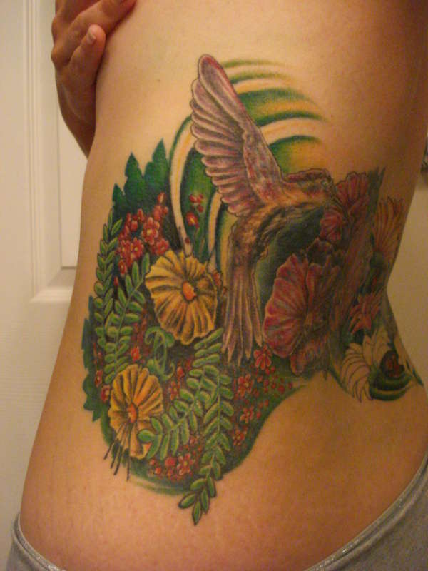 Blooms and Birds tattoo