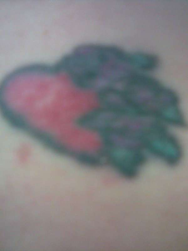 f'd up heart w/ roses tattoo