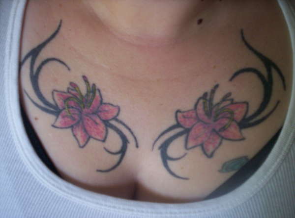 lily & tribal tattoo