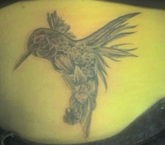 Flower Hummingbird tattoo