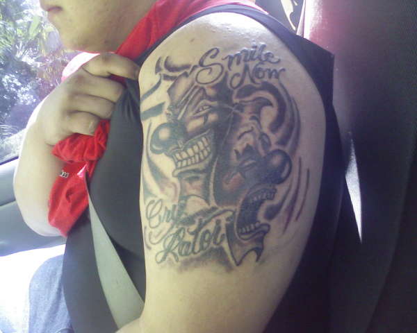 smile now cry later tattoo vorlage