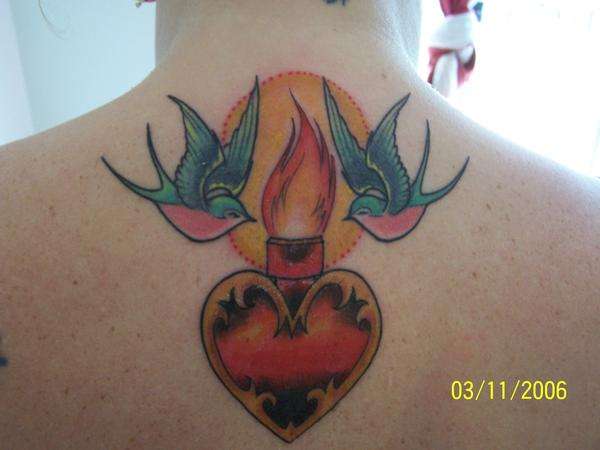 swallows and heart tattoo
