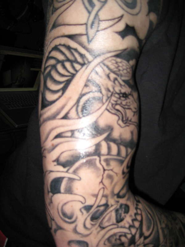 close up of sleeve tattoo