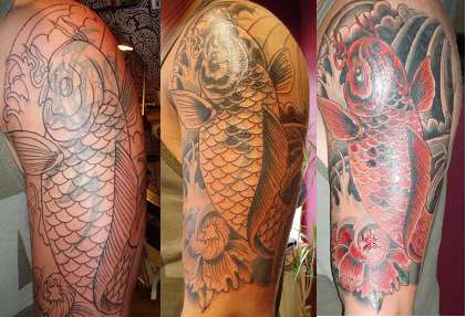 coverup koi fish tattoo