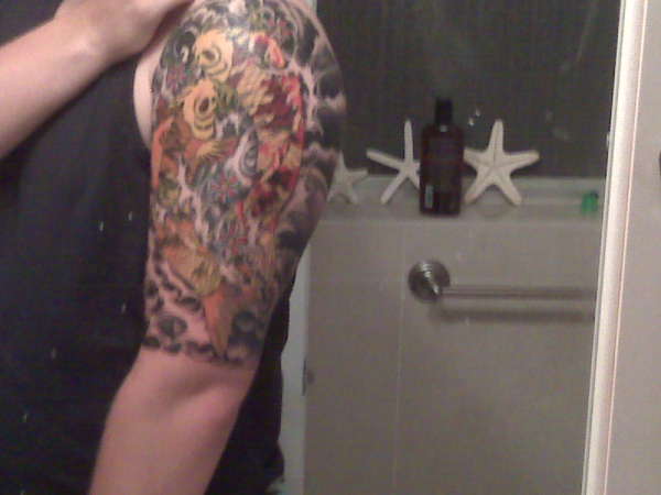 my 1/2 sleeve koi tattoo