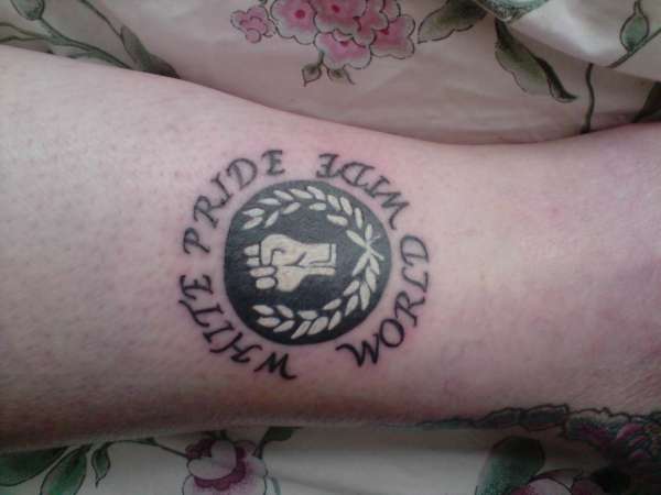 white pride fist tattoo