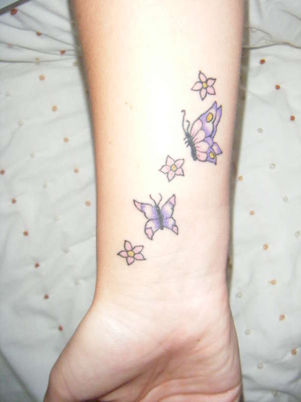Butterflies & flowers tattoo