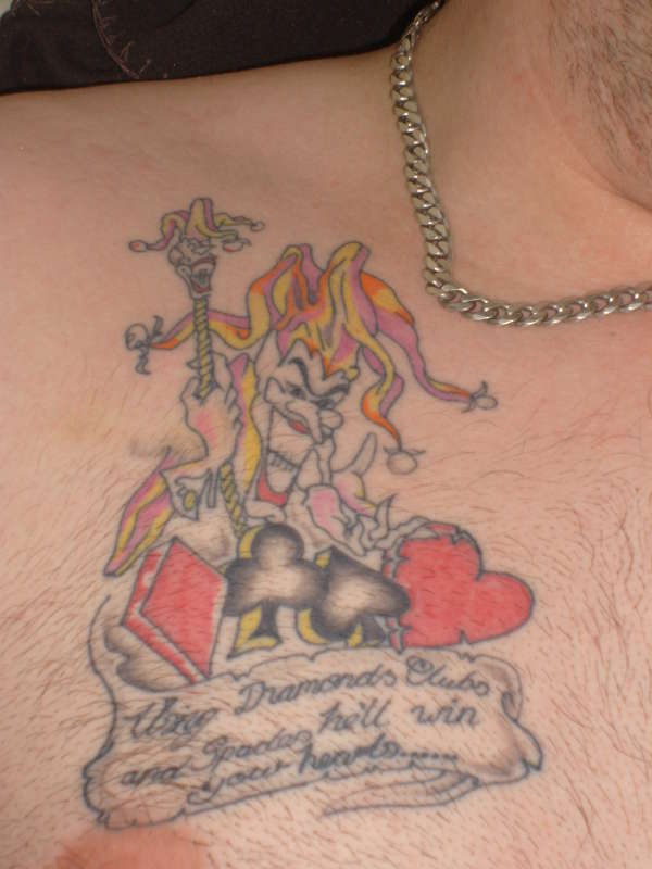 joker with song lyrics tattoo