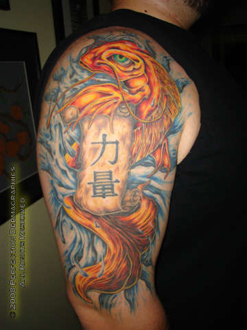 Koi with Kanji tattoo