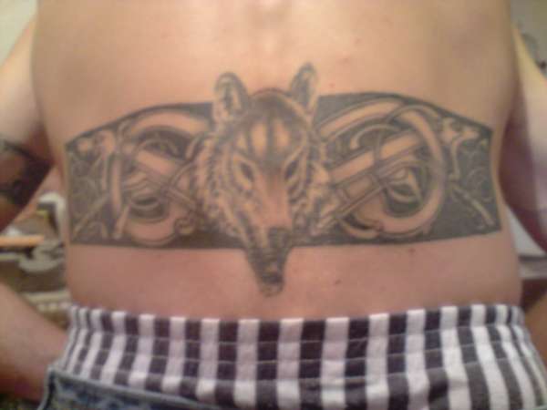 wolf back tattoo