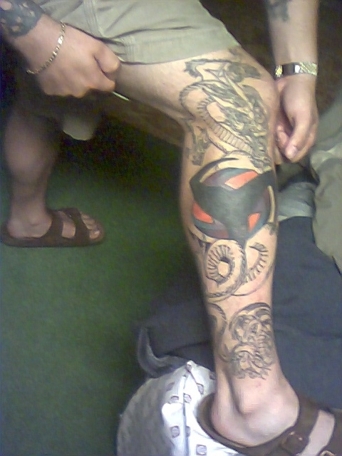 Dragon Leg Coverup tattoo