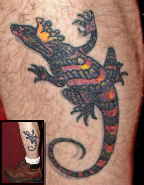 lizard king face tattoo