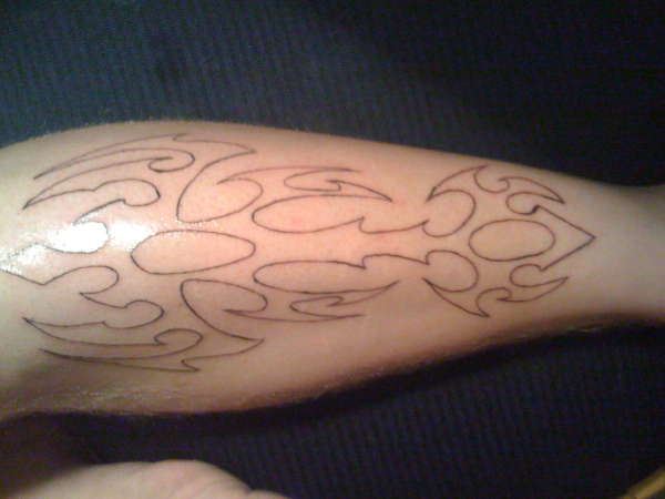 Shin Shield tattoo