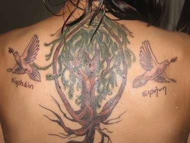 Tree of life-peace  doves tattoo