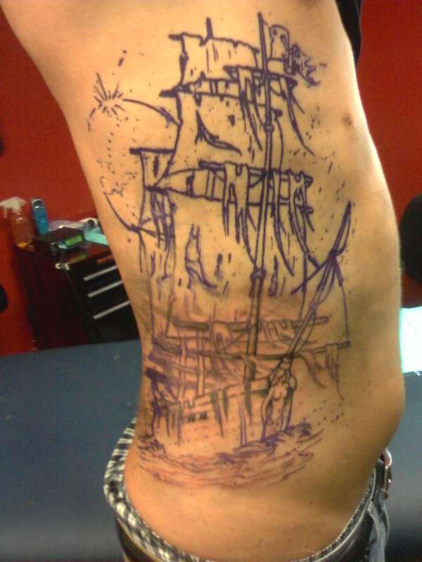 Pirate Ship tattoo
