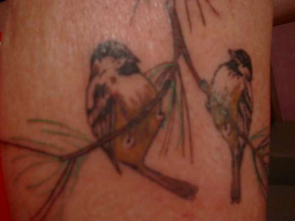 My Mothers Chickadees3 tattoo